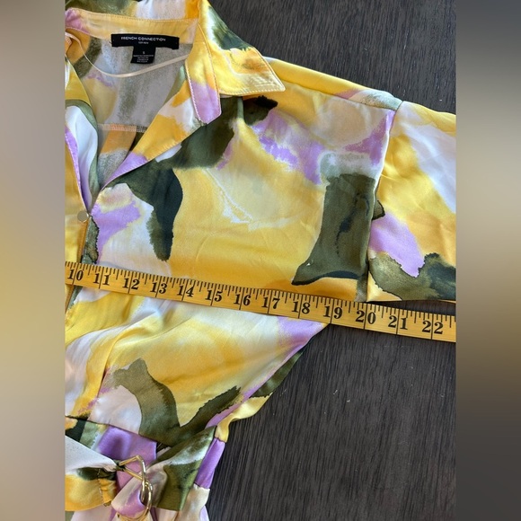 French Connection Long Shirt Dress Multicolor Abstract Print Size Small NWT - Picture 7 of 9
